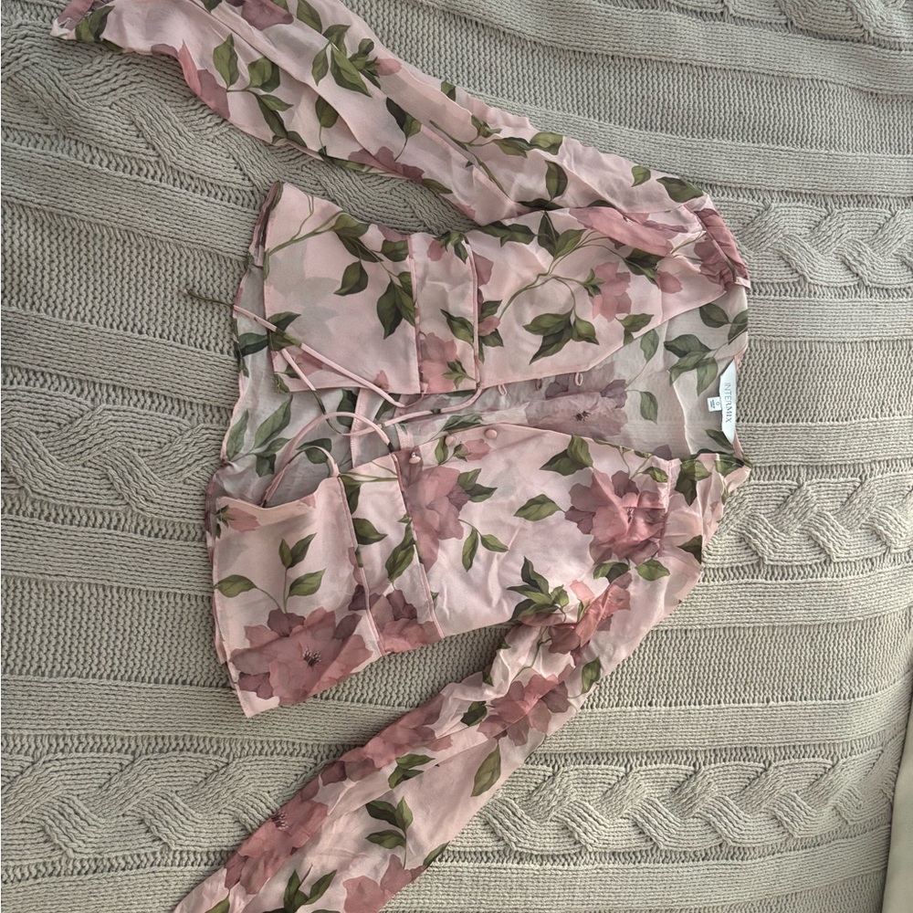 INTERMIX Pink Floral Blouse
